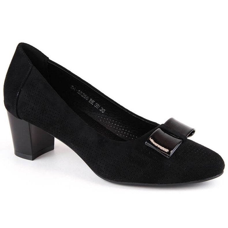 Chaussures à talons ajourées en daim Vinceza W JAN285, noir le noir