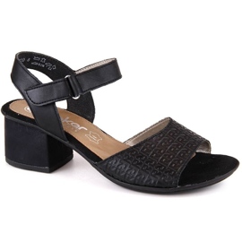 Sandales en cuir confortables Rieker W RKR675 noir