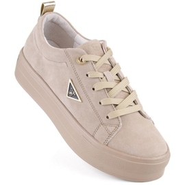 Chaussures en cuir suédé sur plateforme Filippo W PAW315C, beige