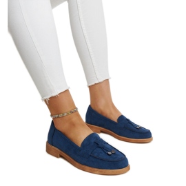 Mocassins en daim bleu marine par Vinceza