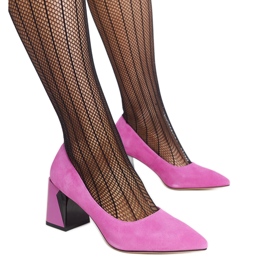 Escarpins à talons hauts en cuir rose foncé de Vinceza