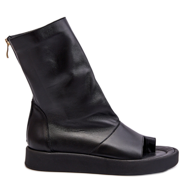 Zazoo 3441 Sandales en cuir pour femme avec tige noire le noir
