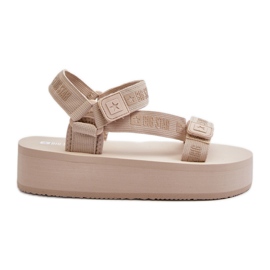 Sandales pour femmes sur la plateforme Big Star NN274A528 Beige Sandales pour femmes sur la plateforme Big Star NN274A528 Beige