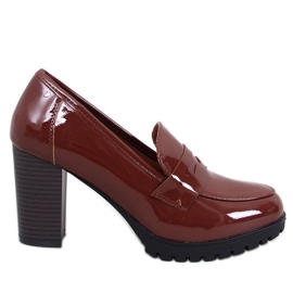 Jeffis Brown - Mocassins vernis à talons brun