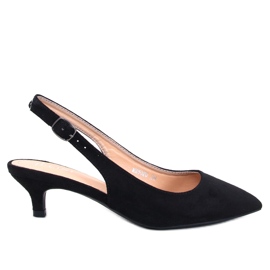 Malloi Talons bas noirs à talon ouvert le noir
