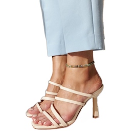 Tongs à talons Semira beige clair