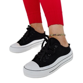 Baskets à plateforme Fiori noires