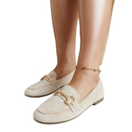 Mocassins à boucles beiges d'Erminia