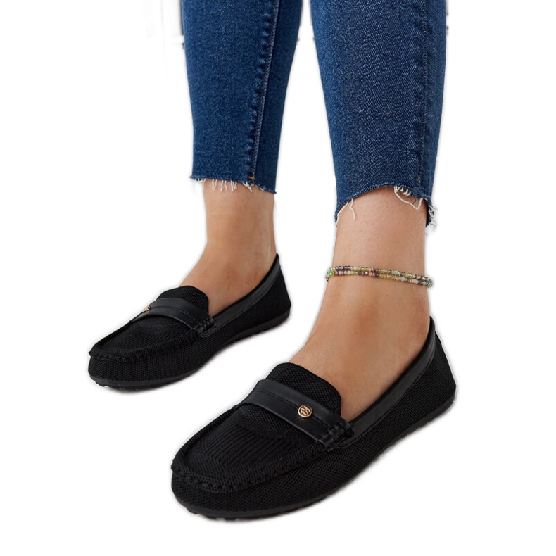 Mocassins en tissu noir par Fombio le noir