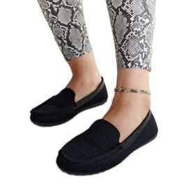 Mocassins en tissu noir par Fiammetta le noir