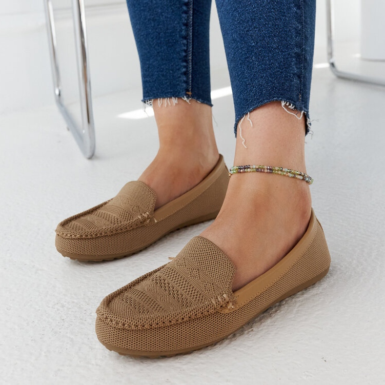 Mocassins en tissu marron de Fiammetta brun