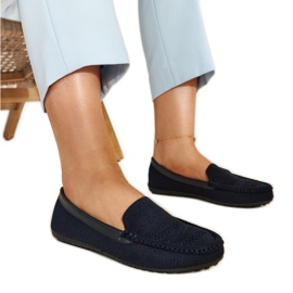 Mocassins Fiammetta en tissu bleu marine