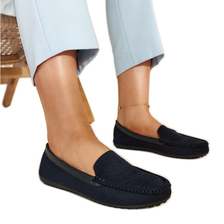 Mocassins Fiammetta en tissu bleu marine