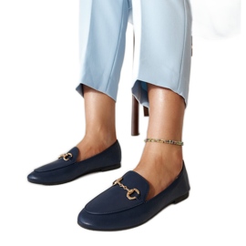 Mocassins bleu marine à boucle par Erminia