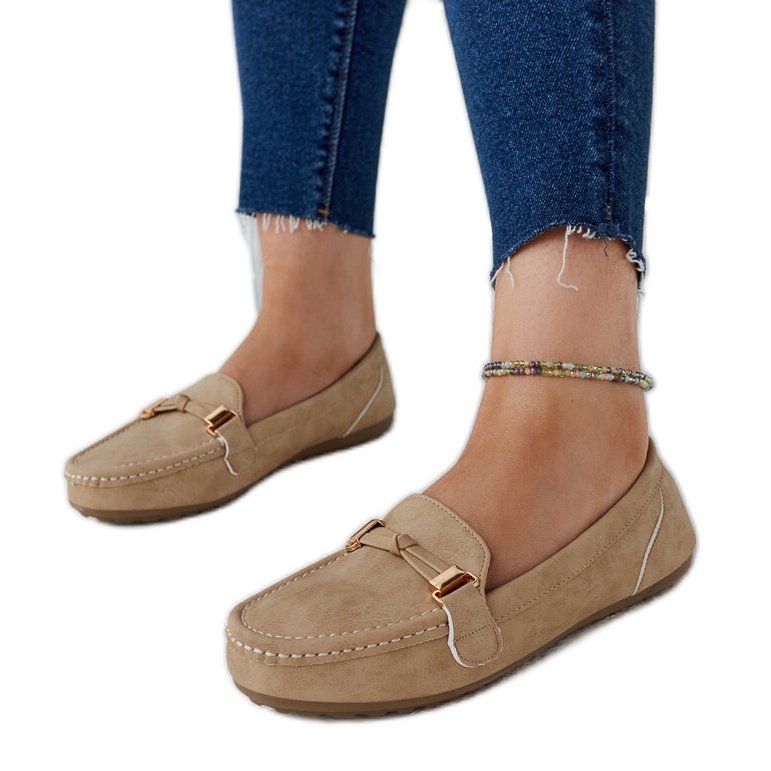 Mocassins beiges au fini mat de Scafati