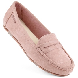 Mocassins confortables en daim pour femmes, rose Big Star NN274928