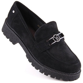 Chaussures femme en daim, mocassins noirs Potocki YQ21047 le noir