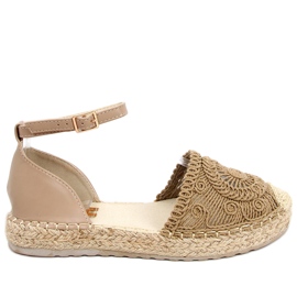 Espadrilles ajourées Jasmine Kaki beige