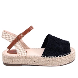 Boho Ingram Sandales espadrilles noires le noir