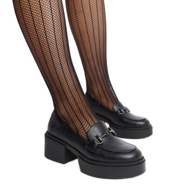 Chaussures à talons hauts en éco-cuir noir par Vinceza