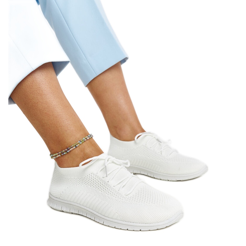 Baskets Zahira en tissu blanc blanche