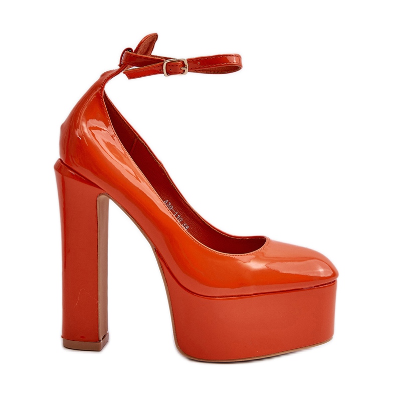 Escarpins vernis sur plateforme massive et talon, Orange Ninames Escarpins vernis sur plateforme massive et talon, Orange Ninames