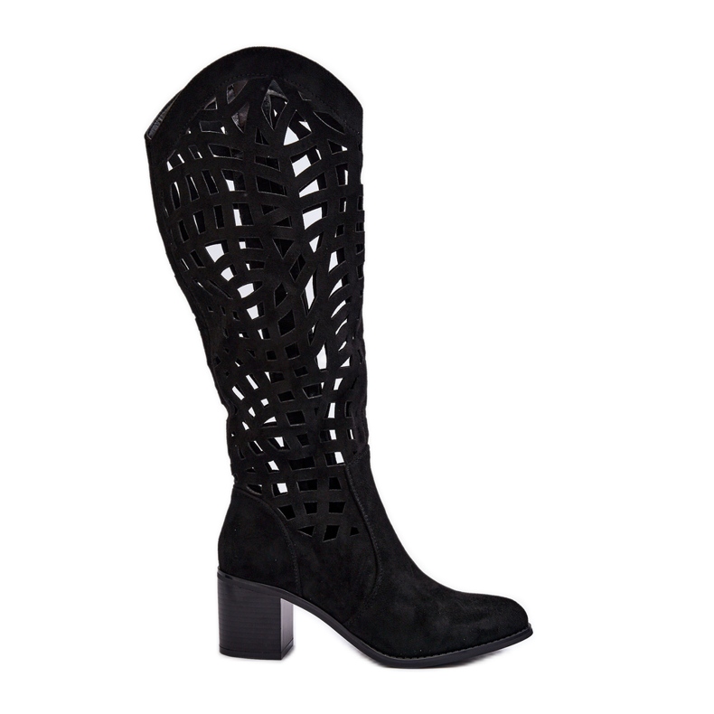 Bottines à Talons Ajourées Noir Pinkema le noir