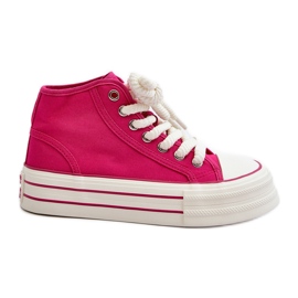 Baskets Plateforme Femme Fuchsia Aineri rose
