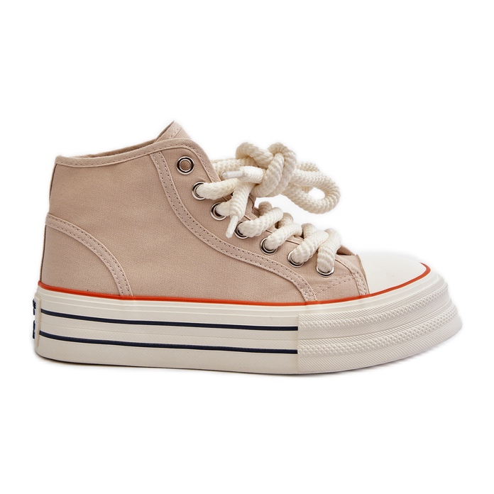 Baskets Plateforme Femme Beige Aineri