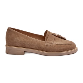Zazoo 3420 en daim pour femmes avec talons plats beige