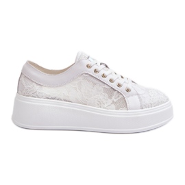 S.Barski Baskets en dentelle pour femmes sur la plate-forme S. Barski HY51-059 White blanc
