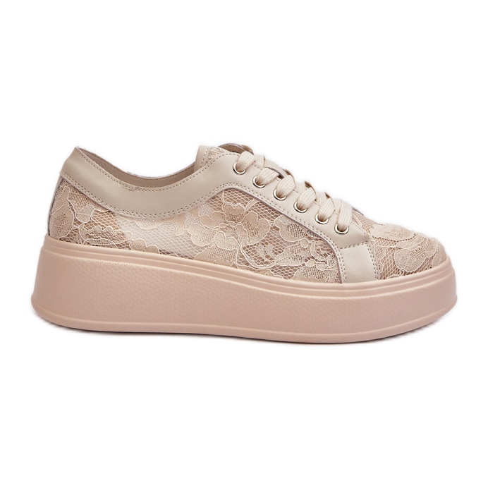 S.Barski Baskets en dentelle pour femmes sur la plate-forme S. Barski Hy51 Beige