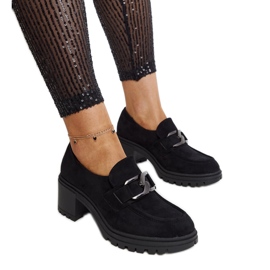 Chaussures noires avec empiècement en cuir de Vinceza