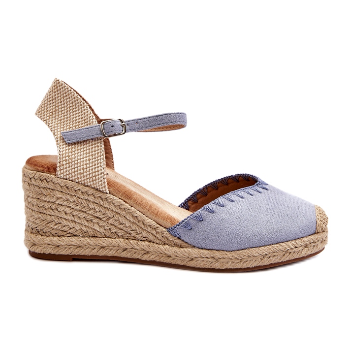 Joia Sandales compensées espadrilles en daim Raylin bleues avec tressage