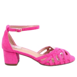 Sandales Kermel Fuchsia à petit talon rose