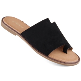 Tongs en daim pour femmes, noires eVento 4586