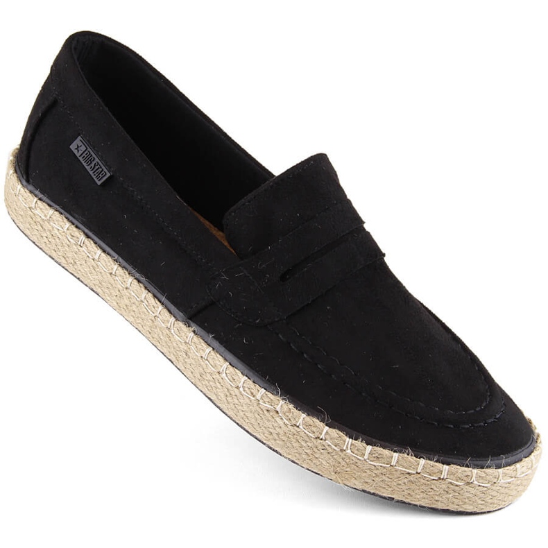 Chaussures pour hommes, mocassins espadrilles à enfiler, noir Big Star NN174046 le noir