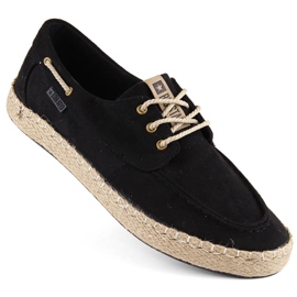 Chaussures pour hommes en daim, mocassins, espadrilles noires Big Star NN174051