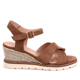 Espadrilles à talon compensé Sermon Kaki brun