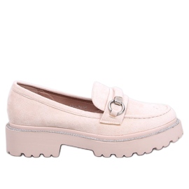 Mocassins à semelle haute en daim beige Sheady