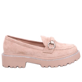 Mocassins à semelle haute en daim kaki Sheady beige