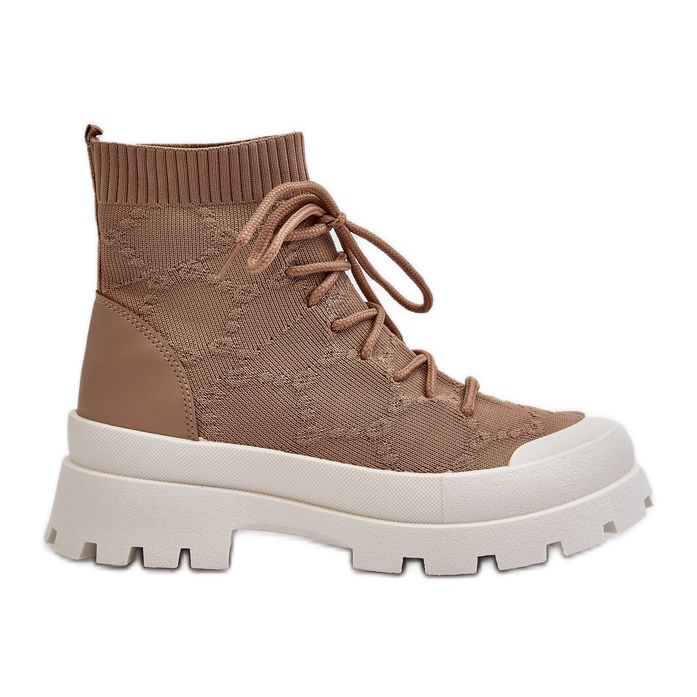 Bottines chaussettes à enfiler pour femmes marron Solime brun