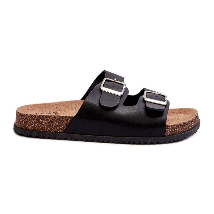 Tongs Pour Femmes Avec Boucles Noir Oliena le noir