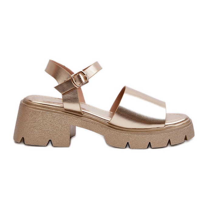 Sandales à talons épais pour femmes, doré Dottiassa d'or