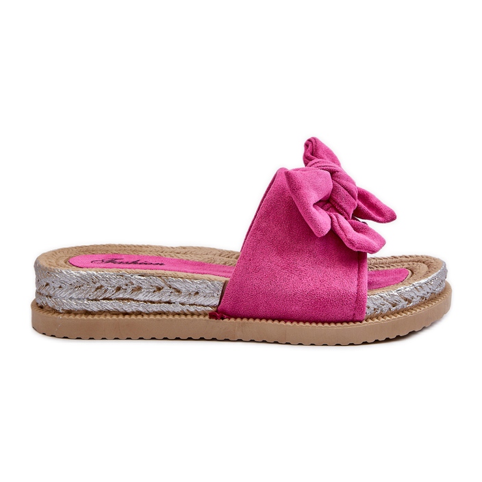 Tongs Plateforme Femme Avec Noeud Fuchsia Aflia rose