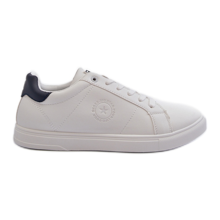 Baskets basses pour hommes en cuir écologique Big Star NN174282 blanc blanche