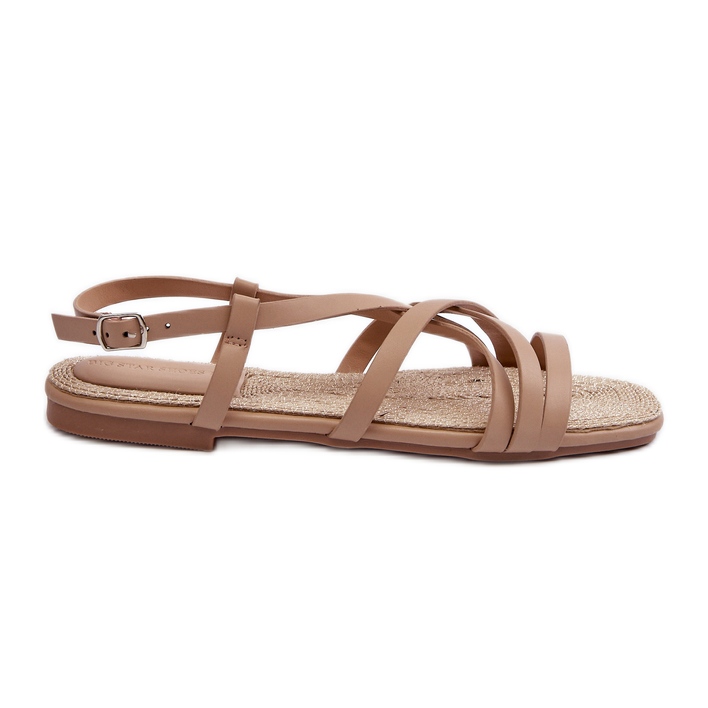 Sandales plates Big Star pour femmes NN274012 Beige