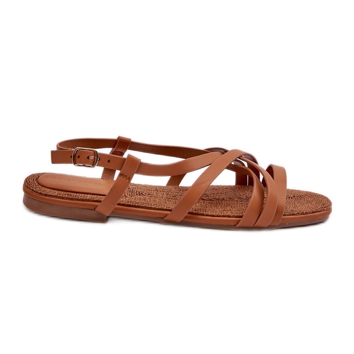 Sandales plates Big Star pour femmes NN274013 Camel brun