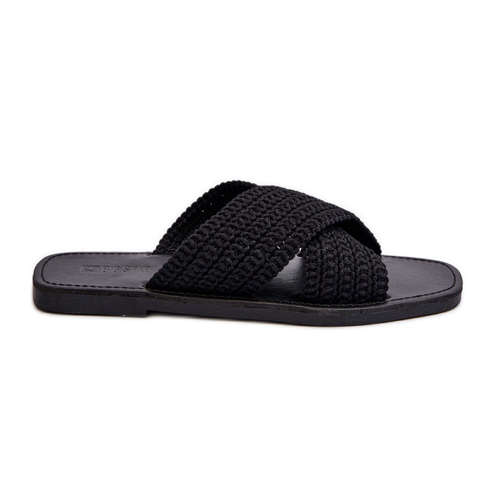 Chaussons plats pour femmes Big Star NN274077 noir le noir