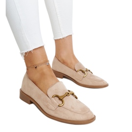 Mocassins beiges avec boucle Gibarti